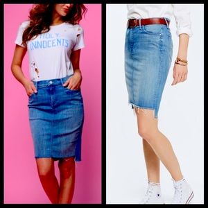 MOTHER ~ Denim PEG Step Fray Jeans SKIRT ~ Sz 29